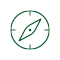 das Icon im Hendricks und Schwartz grün zeigt einen Kompass