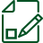das Icon im Hendricks und Schwartz grün zeigt ein Blatt mit einem Stift um das Thema Volksentscheid zu visualisieren